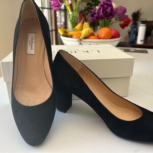 Black suede LK Bennet pumps